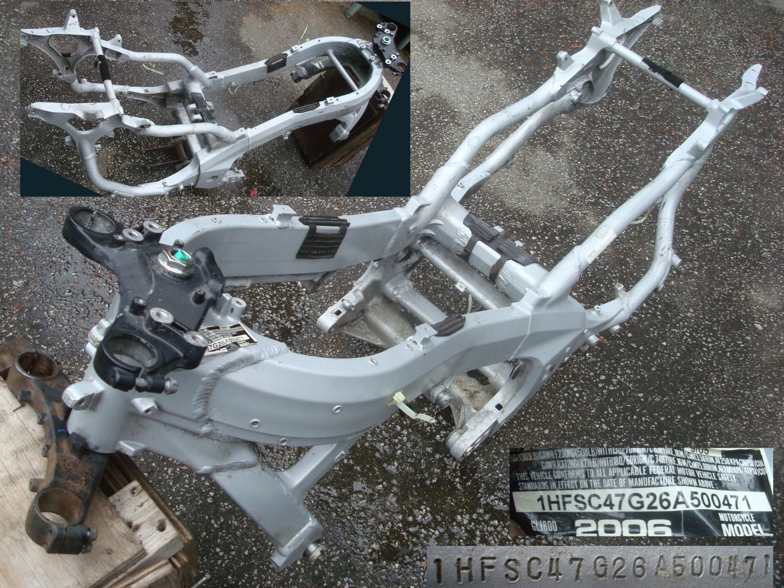 Goldwing GL1800 2006 to 2010 Frame with additions, 2006 50100-MCA-307ZA