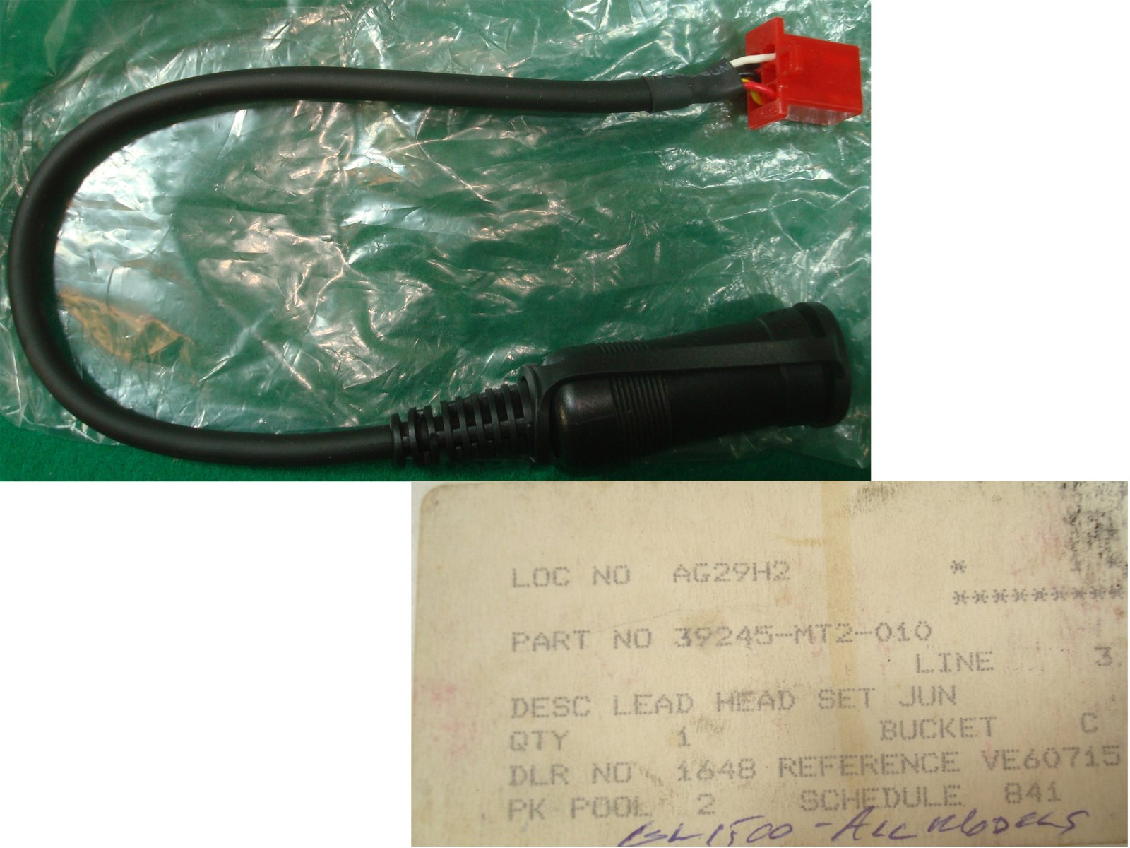 Goldwing GL1500 88 to 00 HeadSet lead, Driver, NOS 64302-MCA-000ZA
