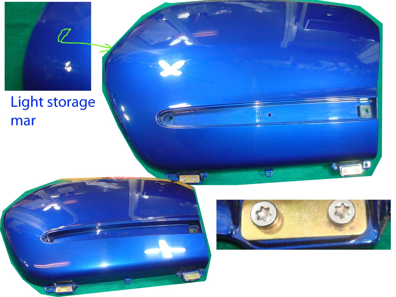 Goldwing GL1800 2001 LID, L. SADDLEBAG PB304P APOLLO BLUE 81421-MCA-000ZB