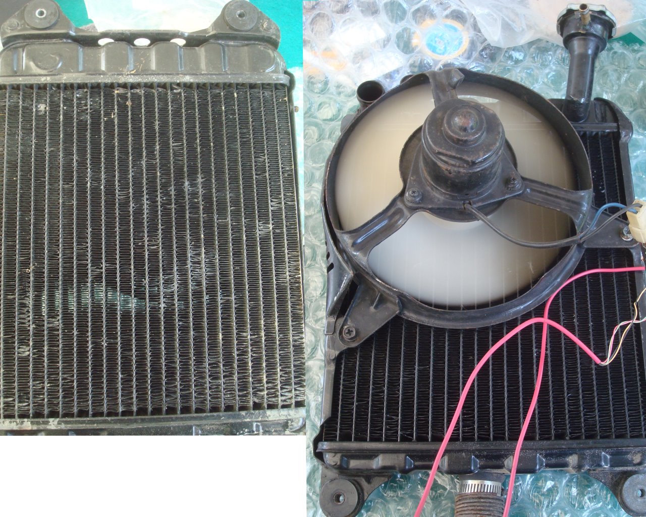 Goldwing GL1000 75 to 77 Radiator w/ Fan Hose & cap 19010-371-003