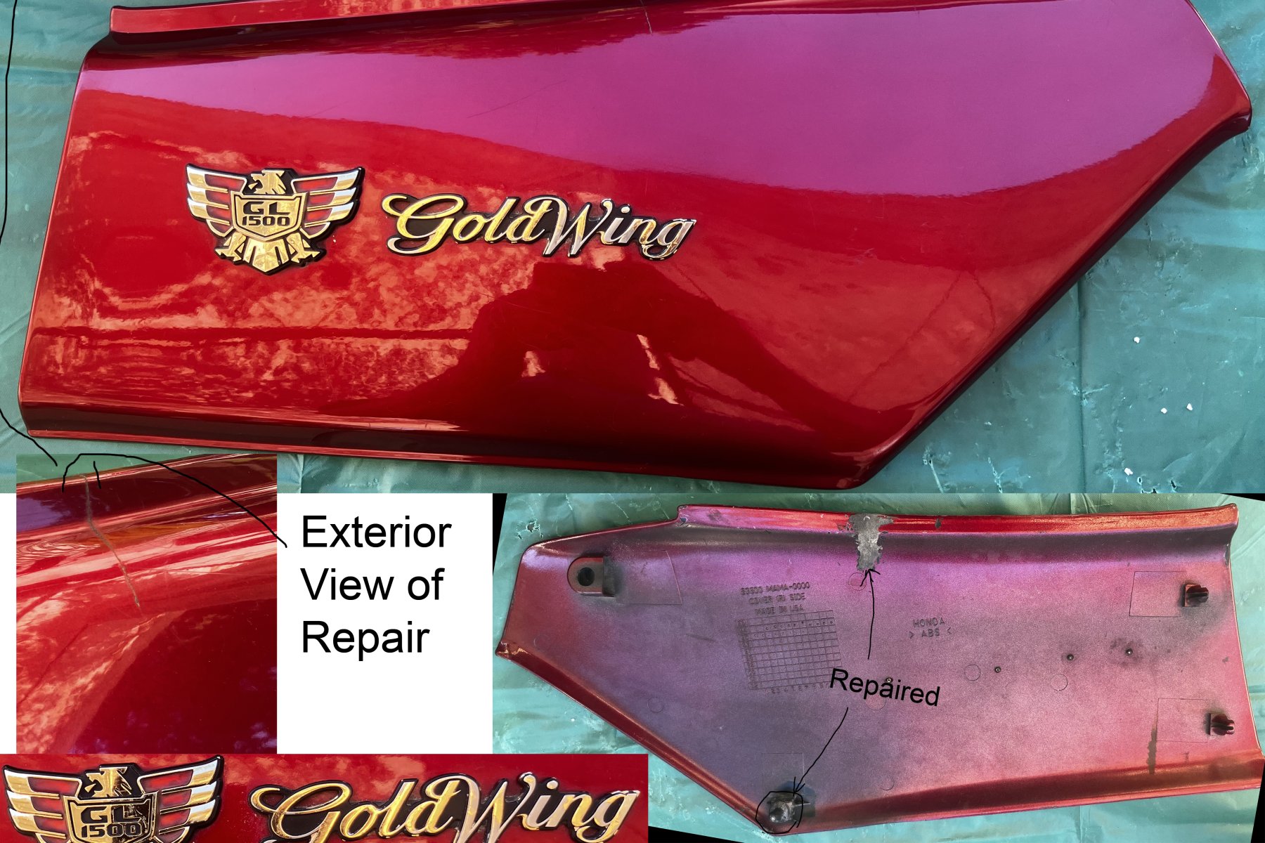 Goldwing GL1500 92 to 00 COVER SET, L. SIDE R176C Spectra Red 83710-MAM-A70ZD