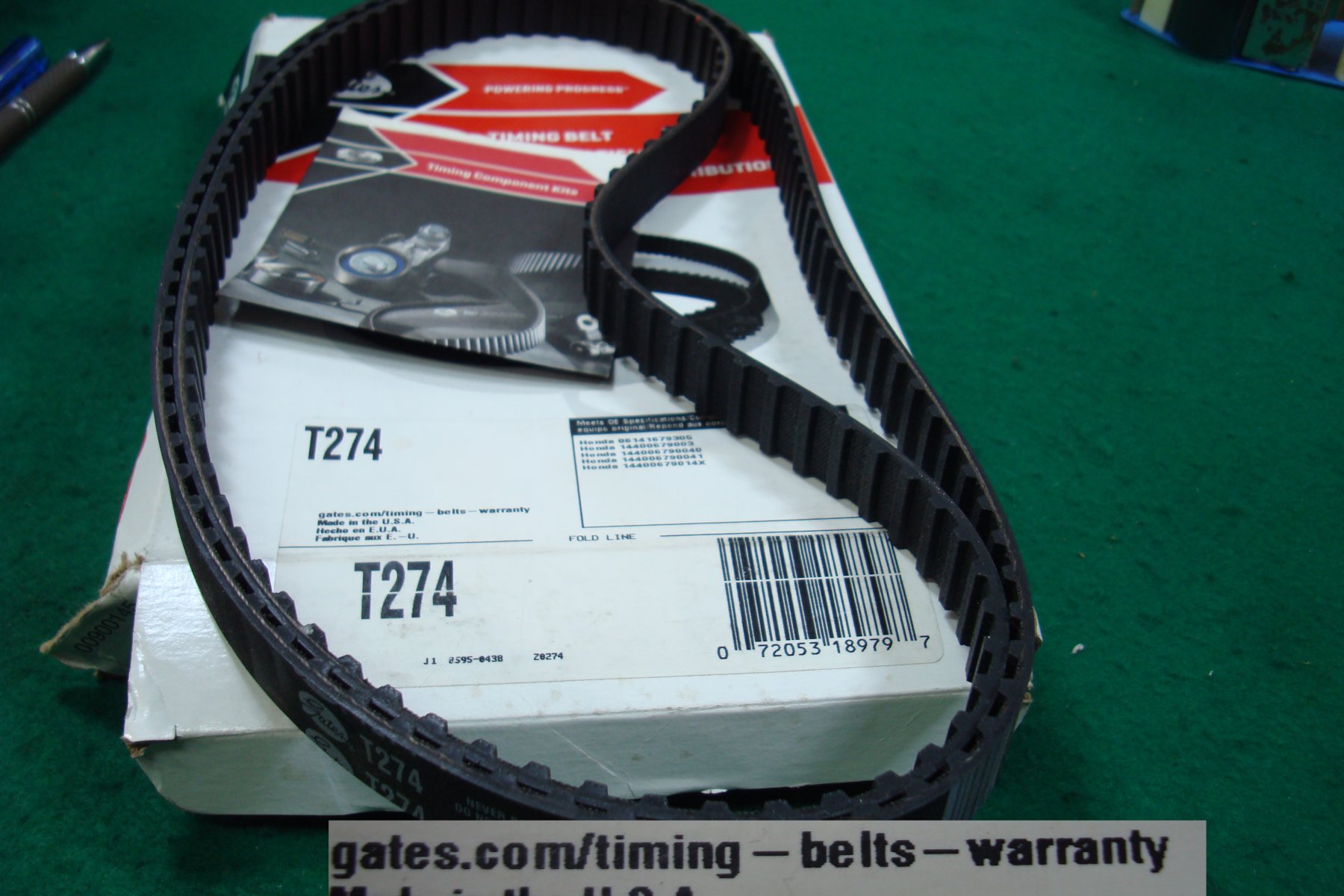 Goldwing GL1000 75 to 83 Set of 2 Gates Valve Belts T274