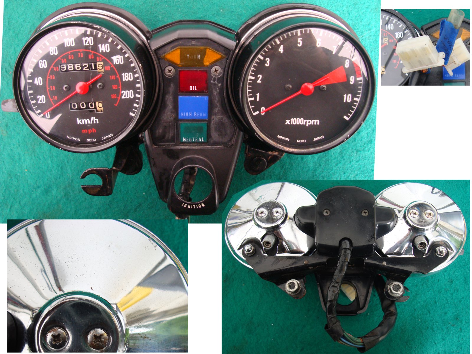 Goldwing GL1000 '78 TO '79 SPEEDOMETER TACHOMETER ASSY.  37200-431-671