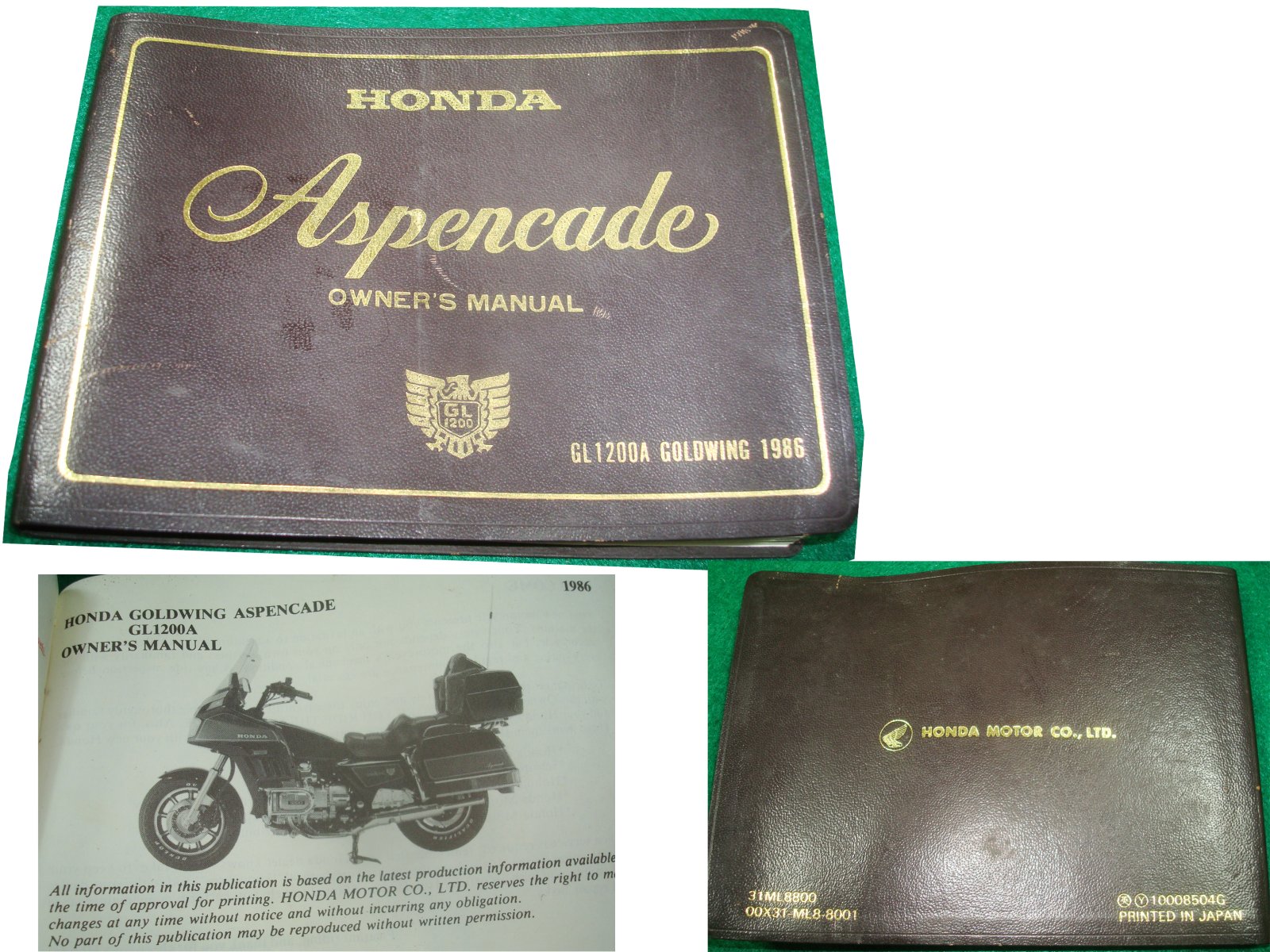 Goldwing GL1200 1986 Aspencade Owner Manual