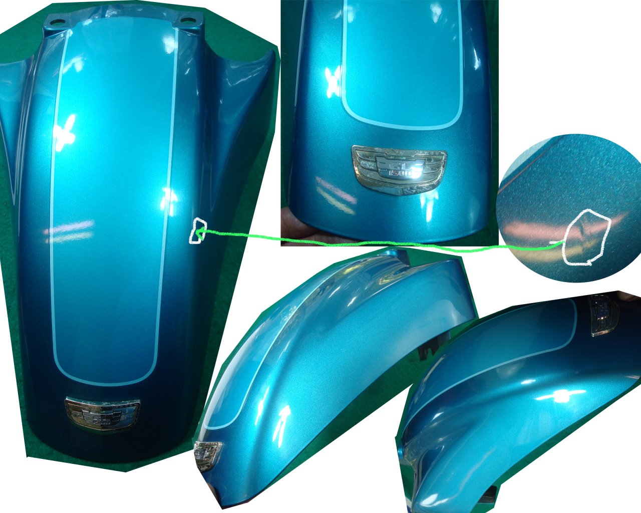 Goldwing GL1500 92 to 93 FENDER A, FR. *B134M Barbados Blue 61105-MN5-000ZR