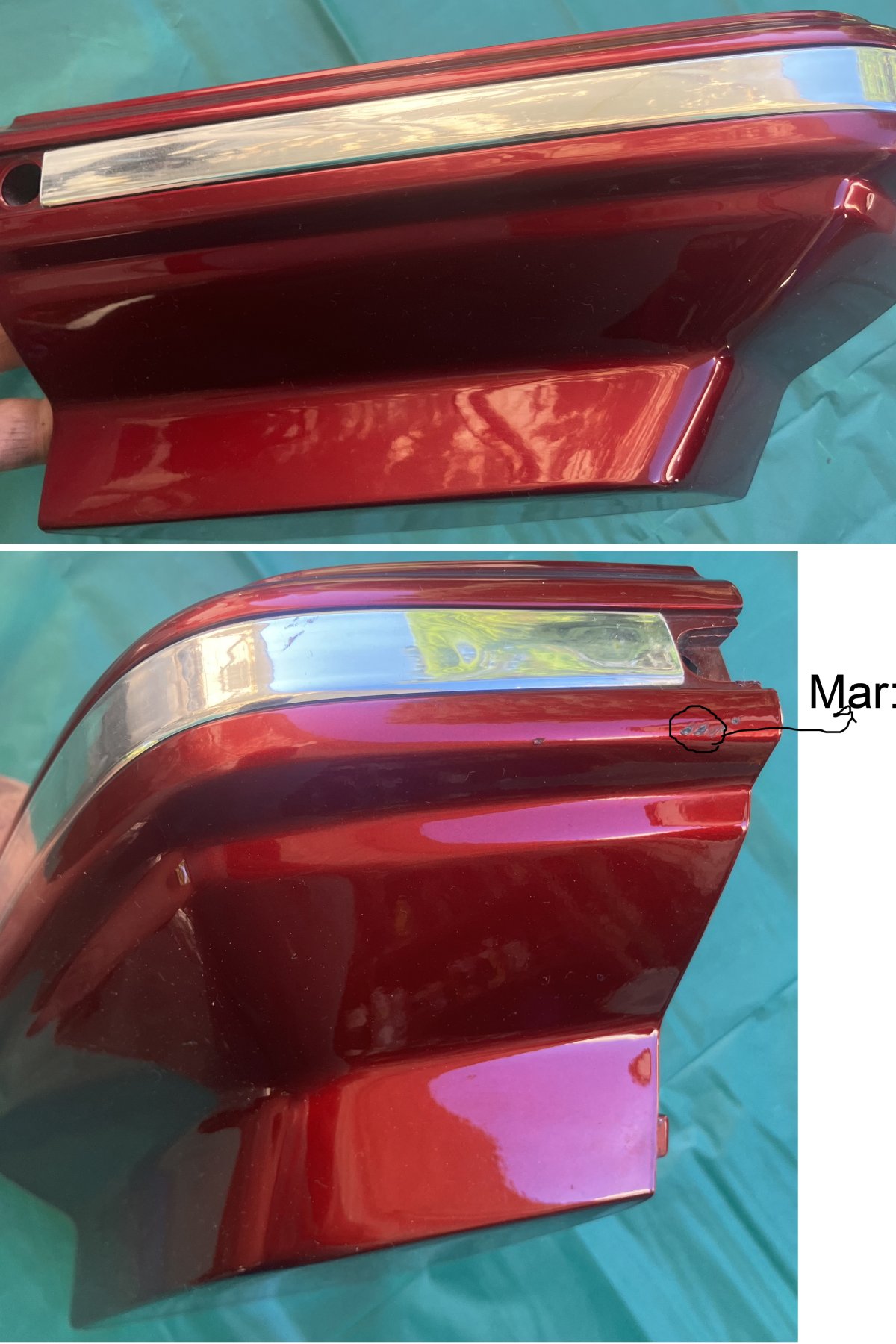 Goldwing GL1500 92 to 00 COVER, Lower Right, S-bag R176C Red 81214-MN5-000ZP